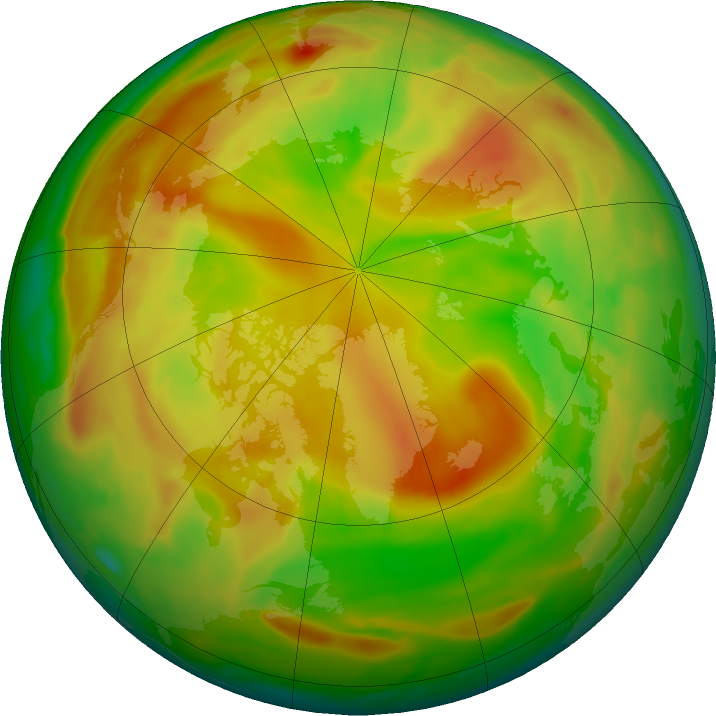 Arctic ozone map for 03 June 2024